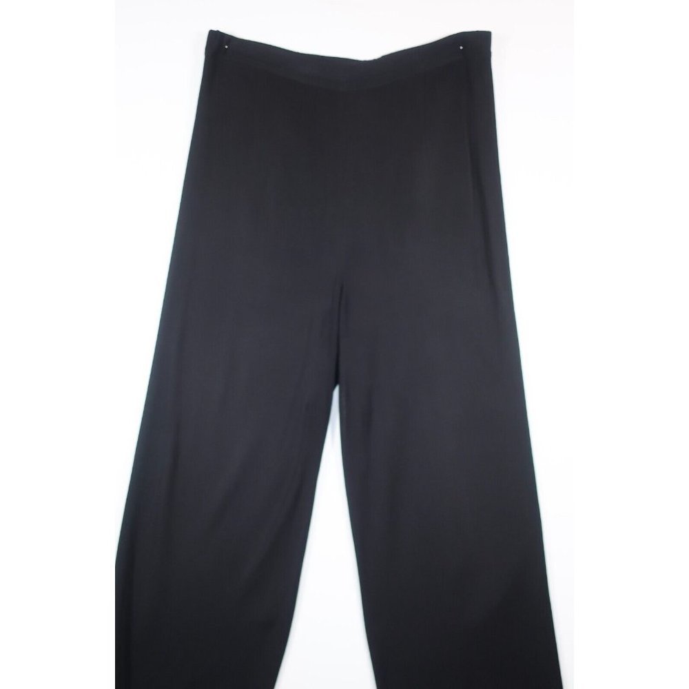 Exclusively Misook Woman Black Wide Leg Pants Pull On Acrylic Blend Size 1X - Picture 9 of 15